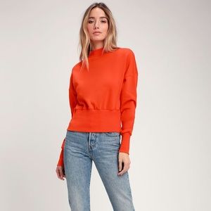 MILLIE ORANGE MOCK NECK SWEATSHIRT